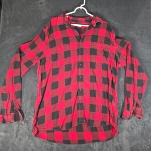 Sonoma Goods‎ for Life 3XLT Flannel Shirt Red Black Plaid Long Sleeve Mens